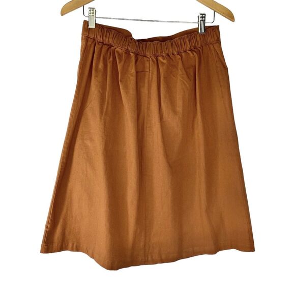 Vintage 70s‎ Du Jour Utility A-Line Skirt Women Size M Copper Elastic Waist Fall - Picture 3 of 7